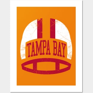 Tampa Bay Retro Helmet - Orange Posters and Art